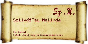 Szilvásy Melinda névjegykártya